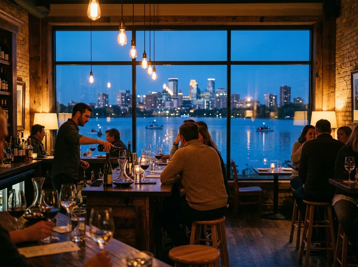 Lake-edge wine bar in Minneapolis