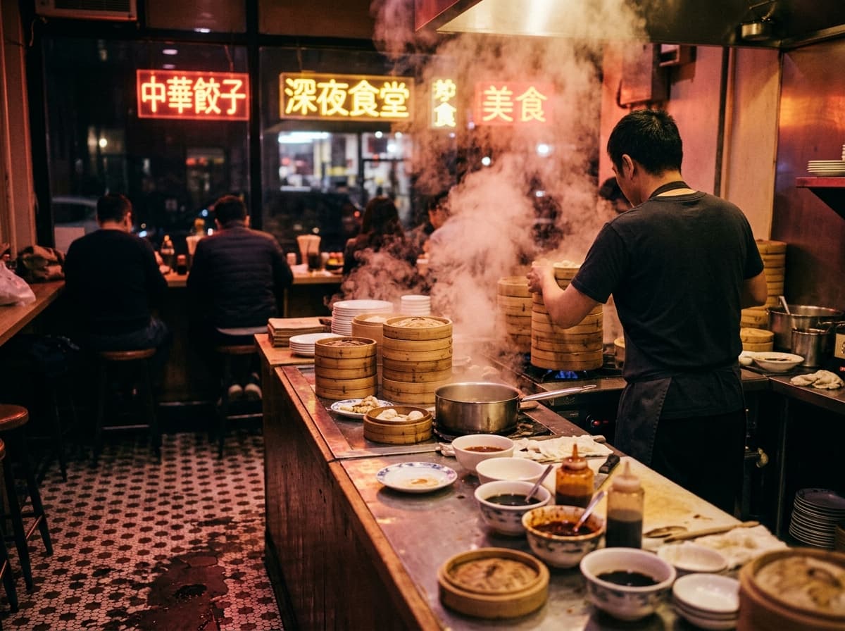 Chinatown dumplings in New York